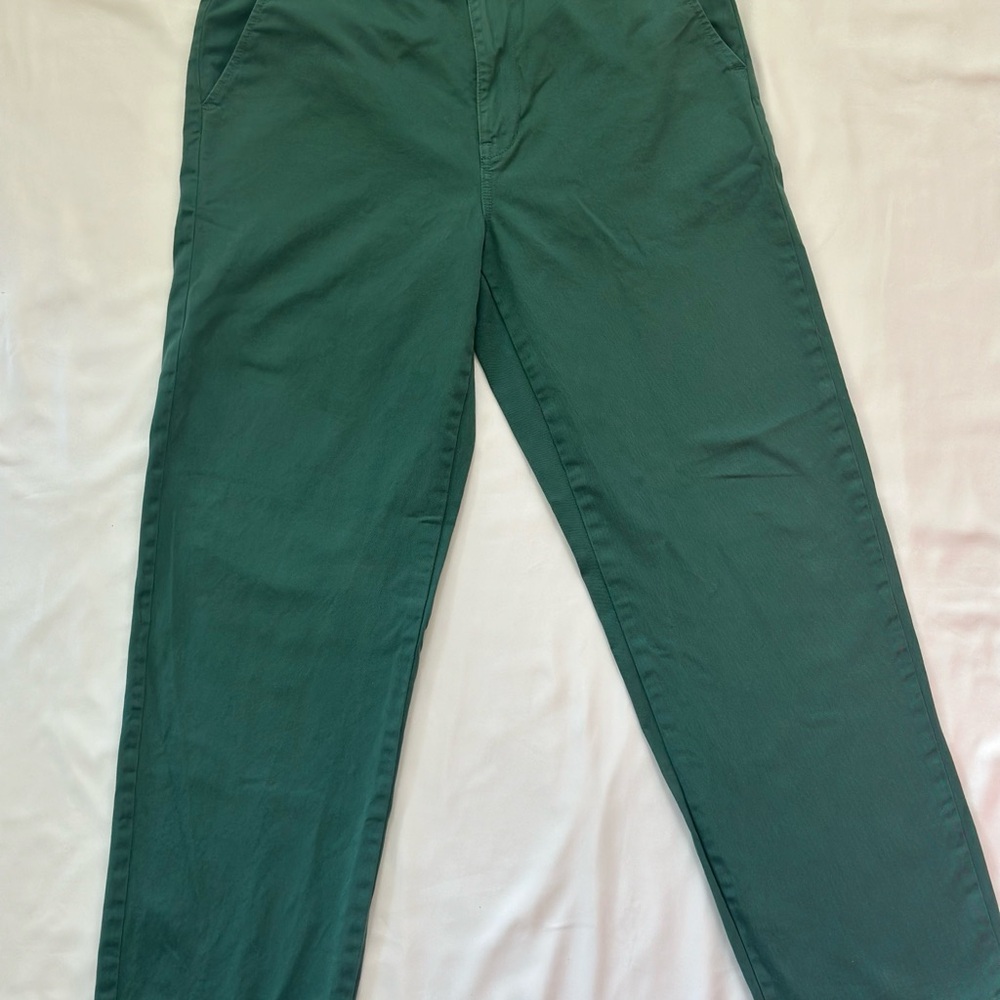 Madewell Green Chinos Classic Straight-Leg Pants